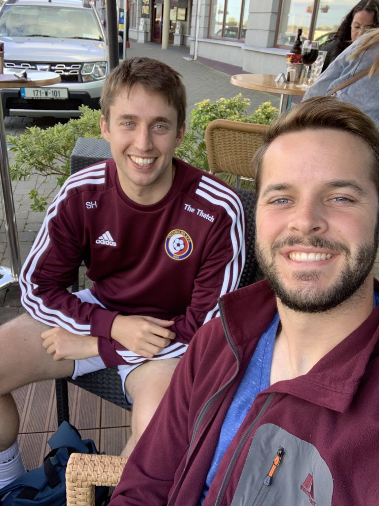 Scott and Sean relaxing mid bike ride