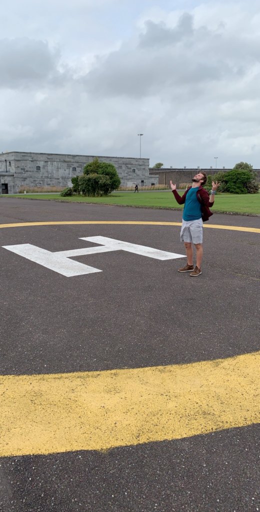 Scott curses the sky as his private chopper doesn't arrive